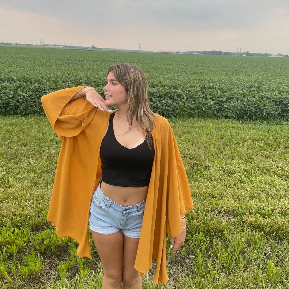 Yellow Vacation Ruana Shawl One Size